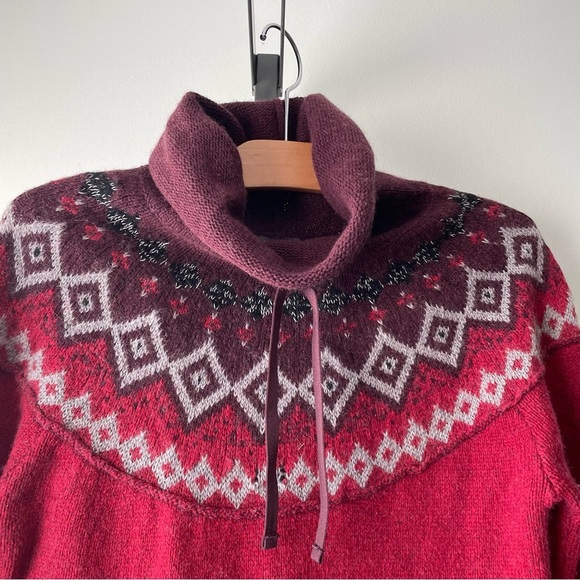 Eddie Bauer Wool Blend Fair Isle Turtleneck Roll Neck Knit Sweater Size Small - Picture 7 of 11